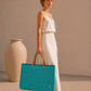 BOLSO GRANDE TRAMA FIELTRO 37 AQUA