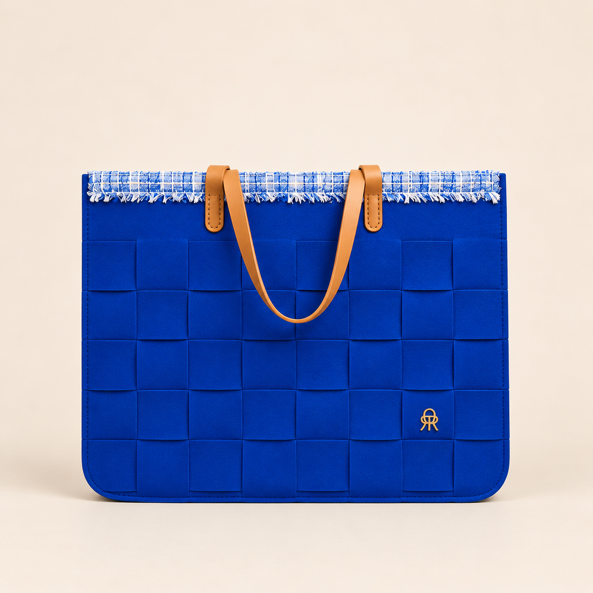 BOLSO GRANDE TRAMA FIELTRO 43 AZUL