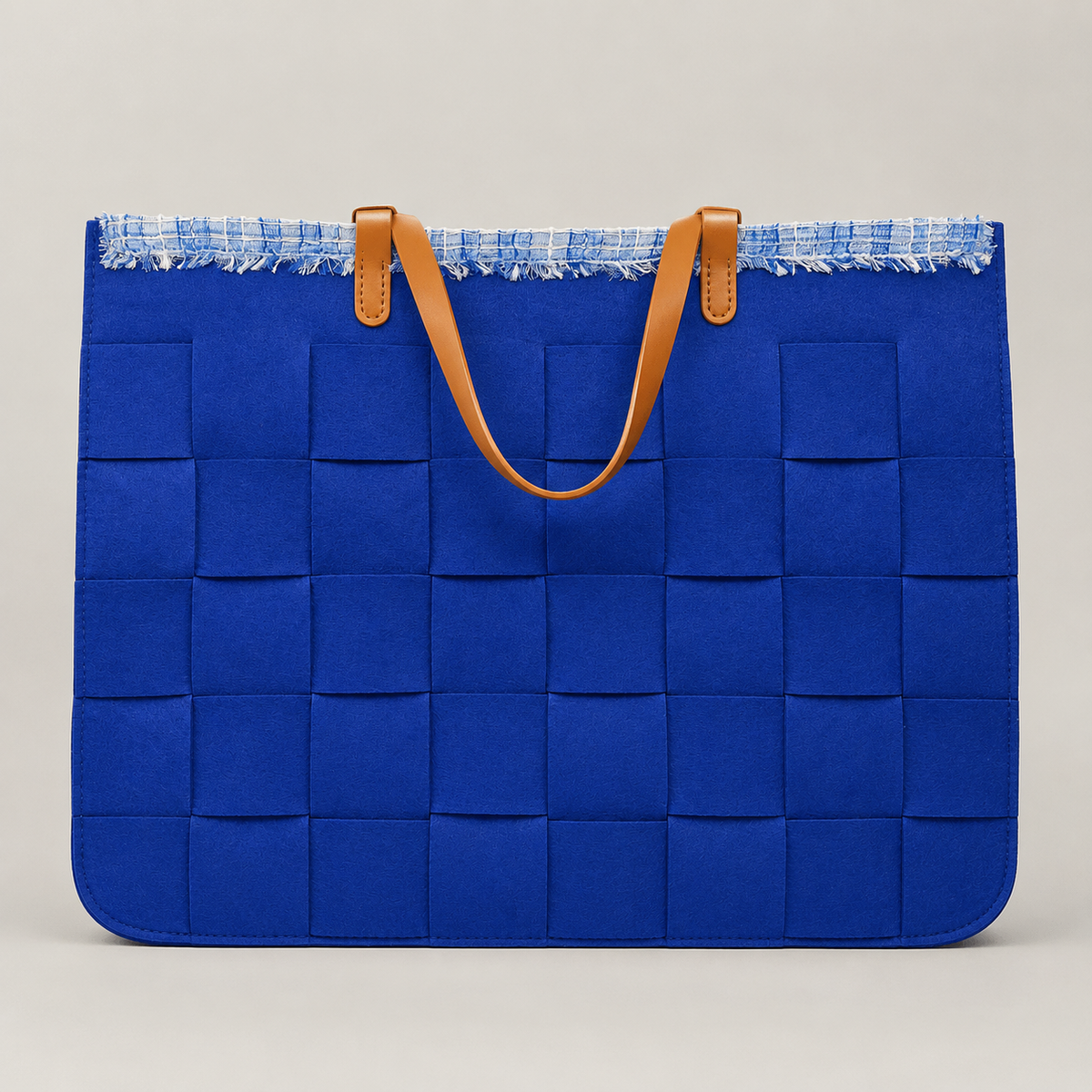 BOLSO GRANDE TRAMA FIELTRO 43 AZUL