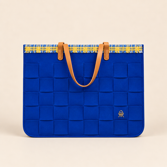 BOLSO GRANDE TRAMA FIELTRO 43 AZUL