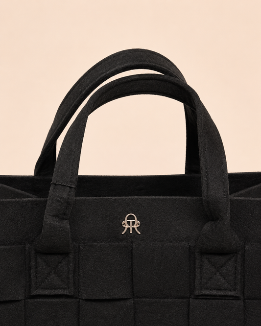 BOLSO MEDIANO TRAMA FIELTRO 08 NEGRO