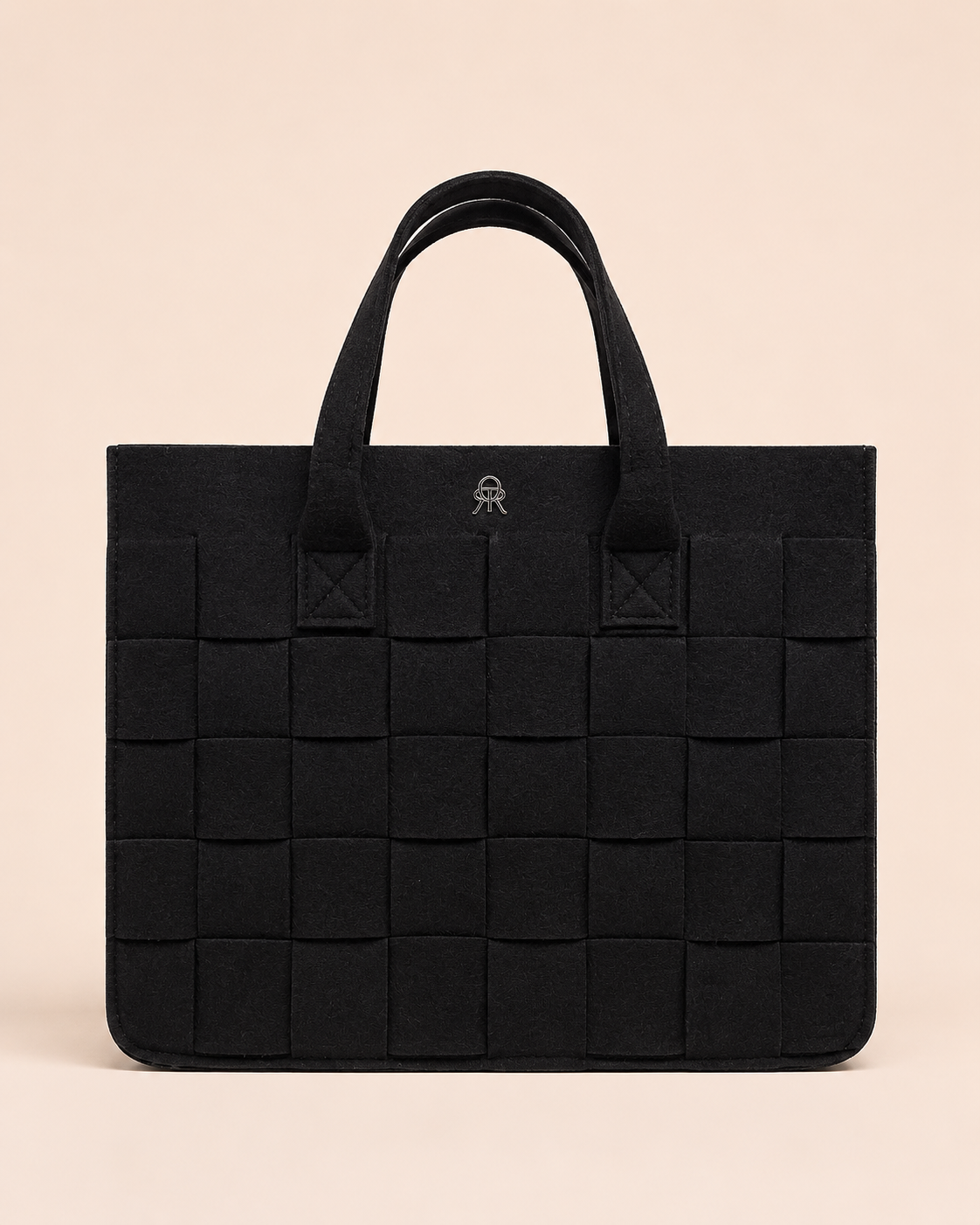 BOLSO MEDIANO TRAMA FIELTRO 08 NEGRO