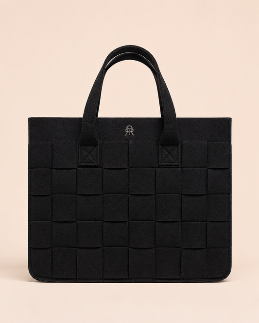 BOLSO MEDIANO TRAMA FIELTRO 08 NEGRO