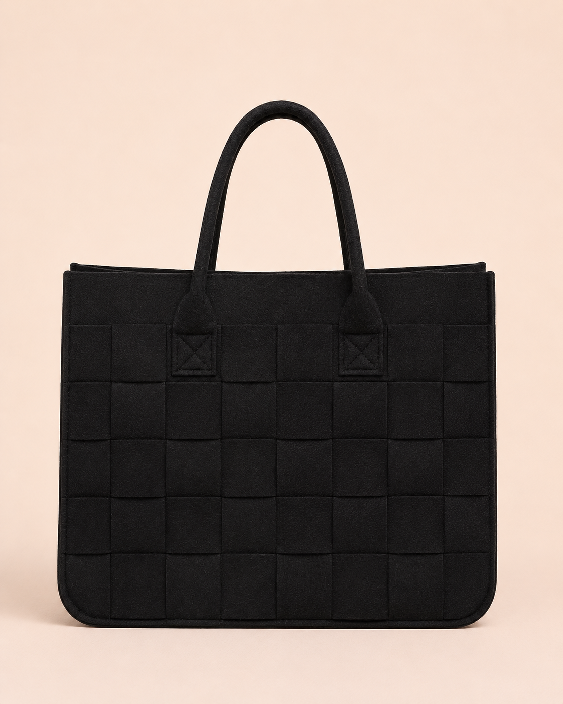 BOLSO MEDIANO TRAMA FIELTRO 08 NEGRO