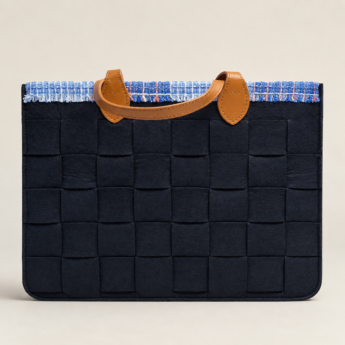 BOLSO MEDIANO TRAMA NEGRO