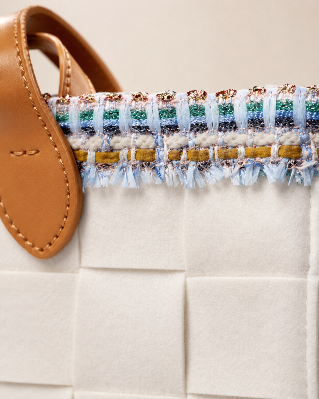 OFF-WHITE FELT - LUREX TWEED
