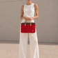 BOLSO PEQUEÑO TRAMA FIELTRO 17 CARMIN