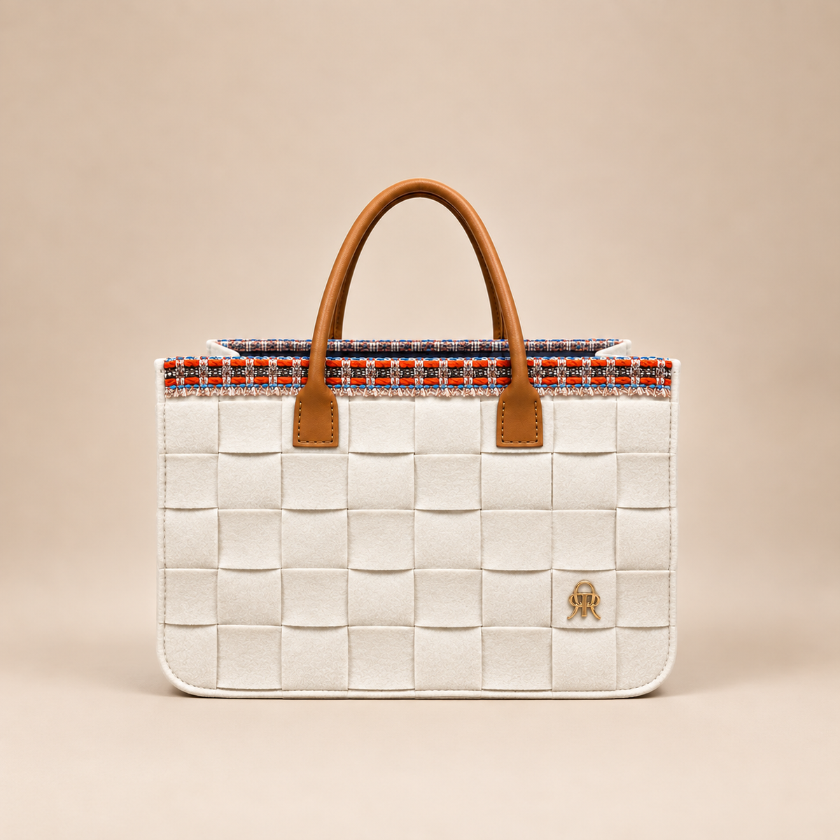 FELT OFF-WHITE-TWEED CORAL